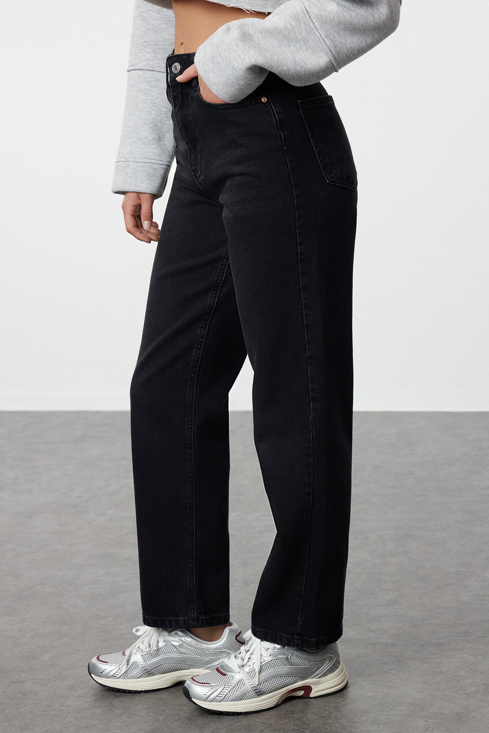 High Waist Straight Cut Straight Jeans Twoss23Je00089