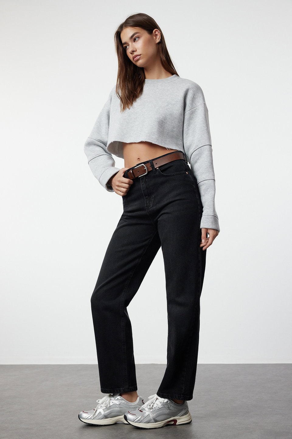 High Waist Straight Cut Straight Jeans Twoss23Je00089