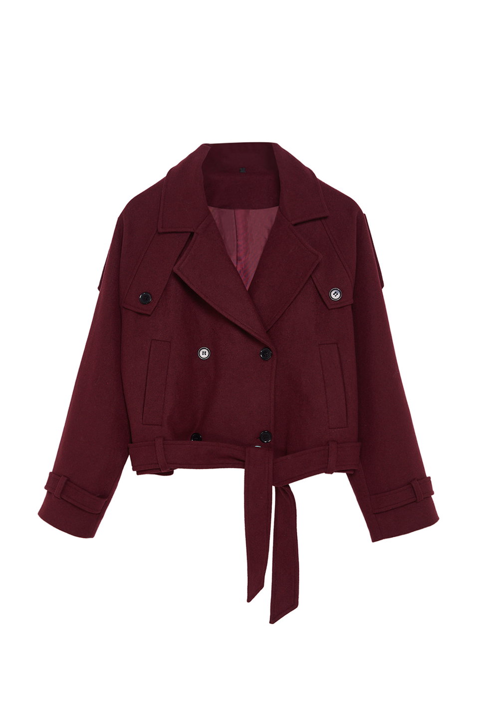 Soft Textured Seasonal Short Oversize Cashmere Jacket Coat TWOAW25KB00049