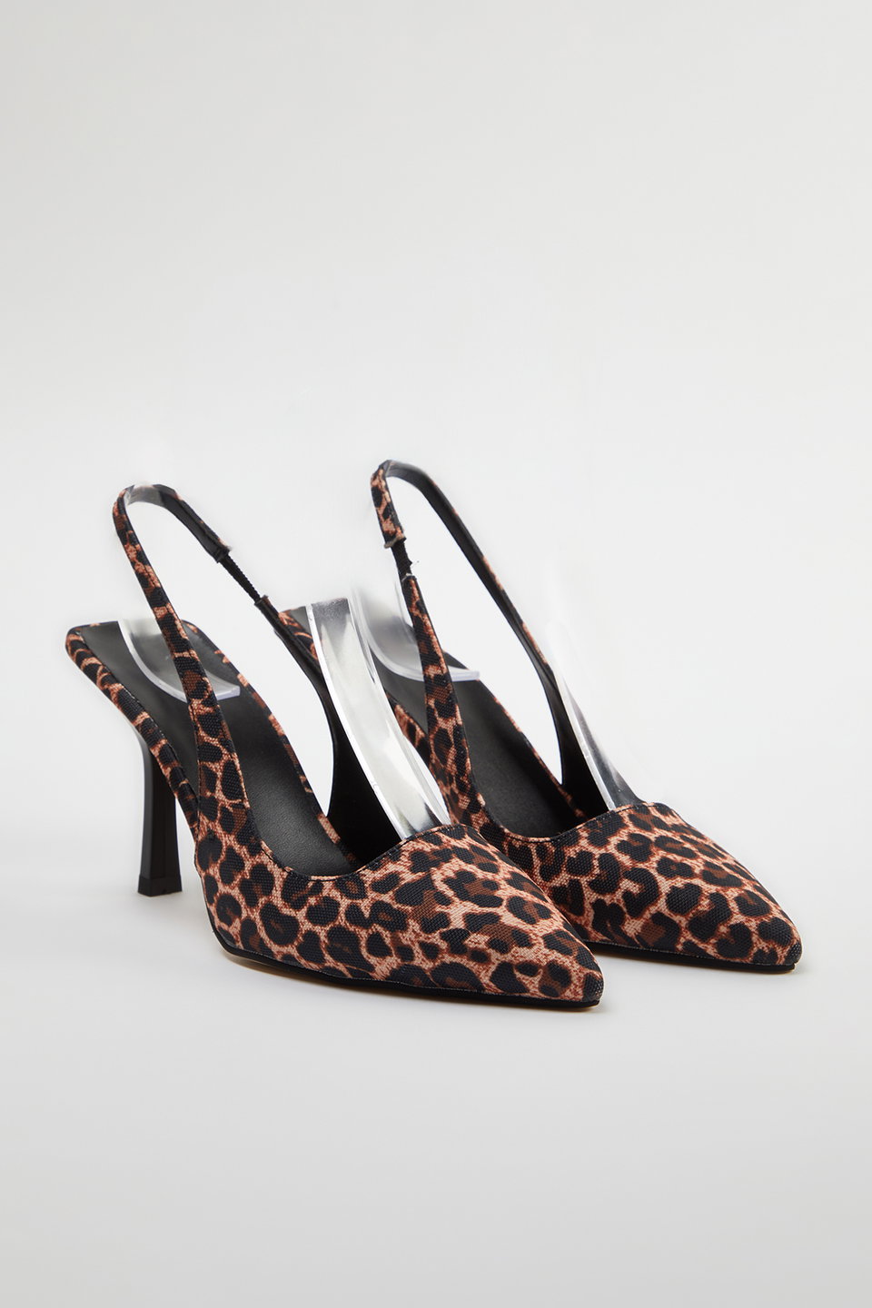 Leopard Patterned Pointed Toe Women's High Heel Shoes TAKSS24TO00018