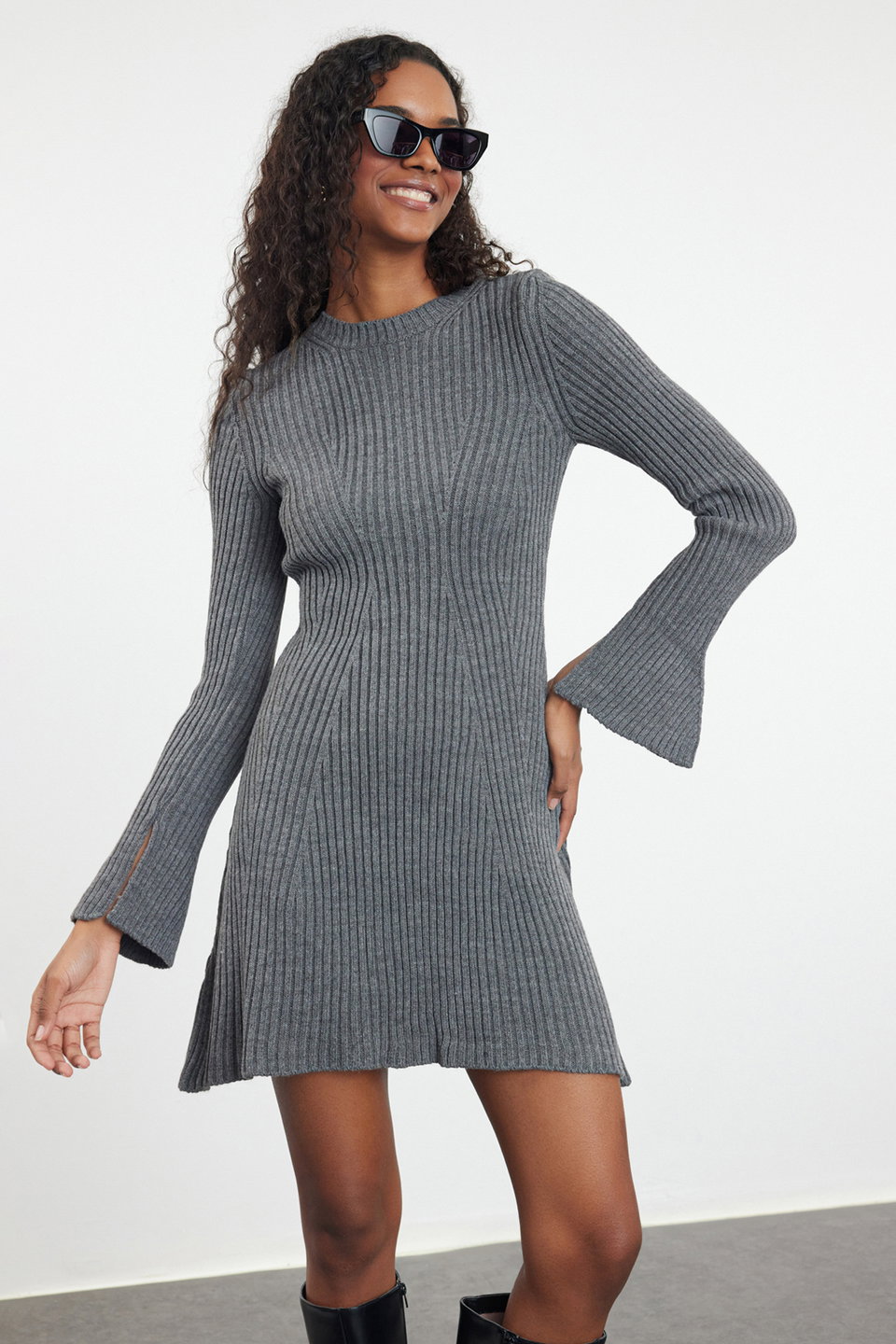 Mini Knitwear A-Line Form Dress TWOAW25EL00030