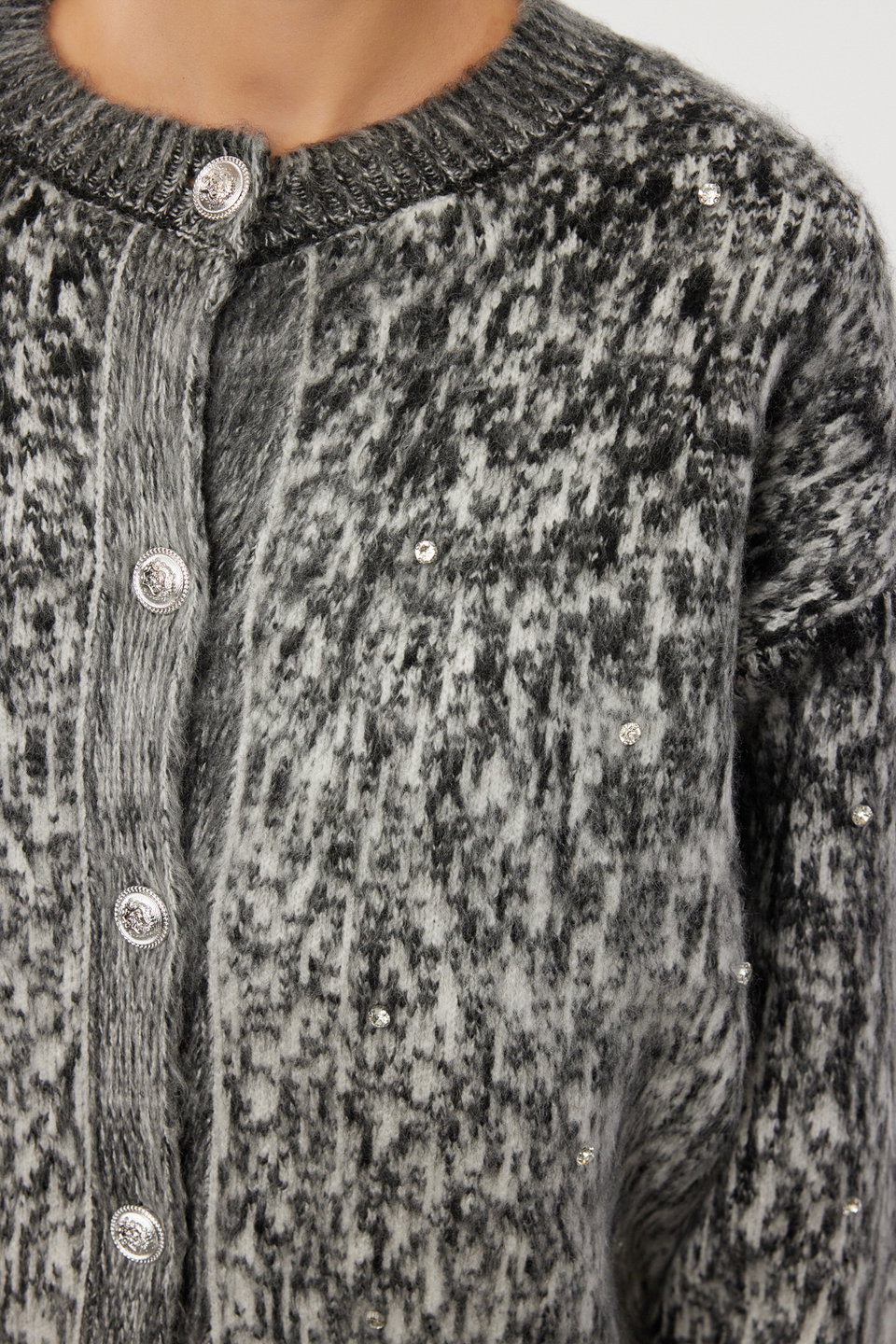 Button Detailed Soft Textured Patterned Jacket Look Knitted Cardigan TWOAW25HI00185