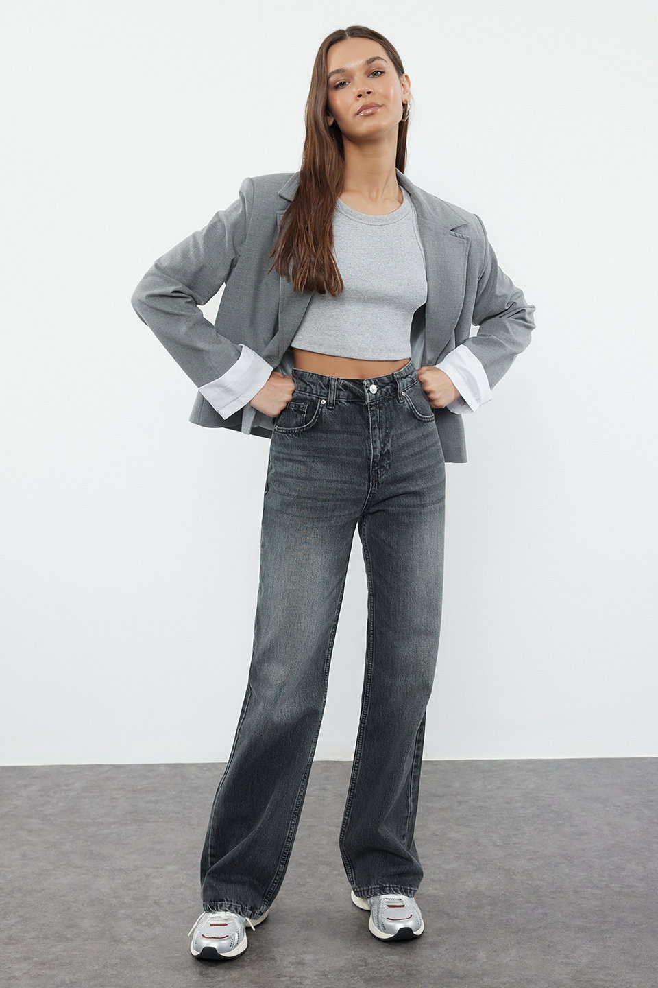 High Waist Wide Leg Wide Leg Jeans TWOAW25JE00101