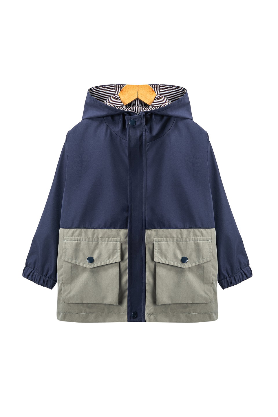 Color Block Water Repellent Hooded Raincoat Jacket TKDAW25CE00000
