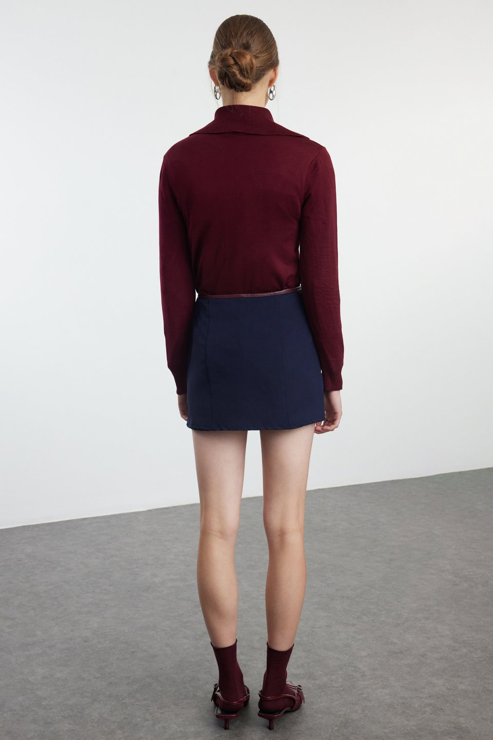 Belted Mini Woven Skirt Look Shorts TWOAW25SR00027