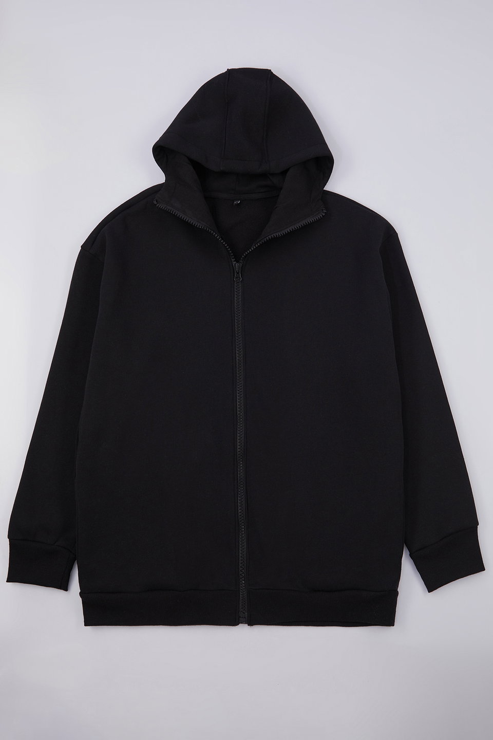 Plus Size Oversize/Wide Cut Zippered Hooded Cotton Sweatshirt TMNAW25AO00029