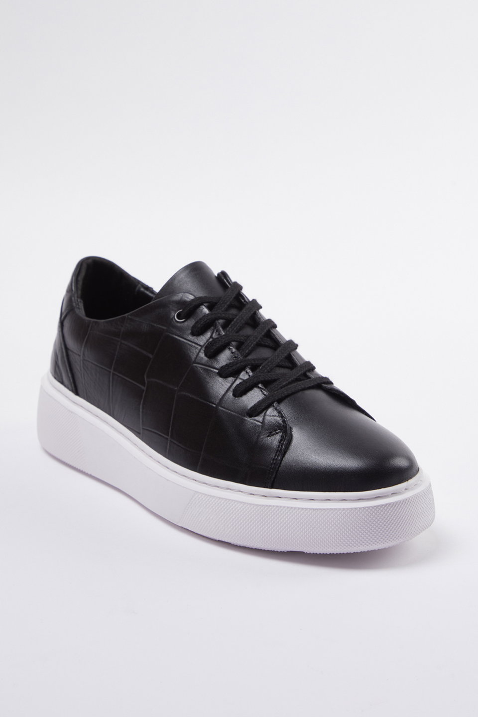 Genuine Leather Crocodile Detailed Men's Sneakers TAKAW25SN00010