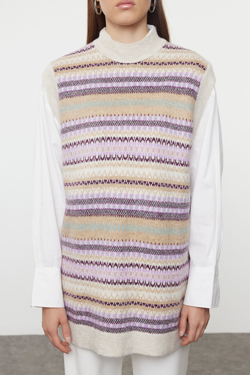 Patterned Knitwear Sweater TCTAW25UV00012