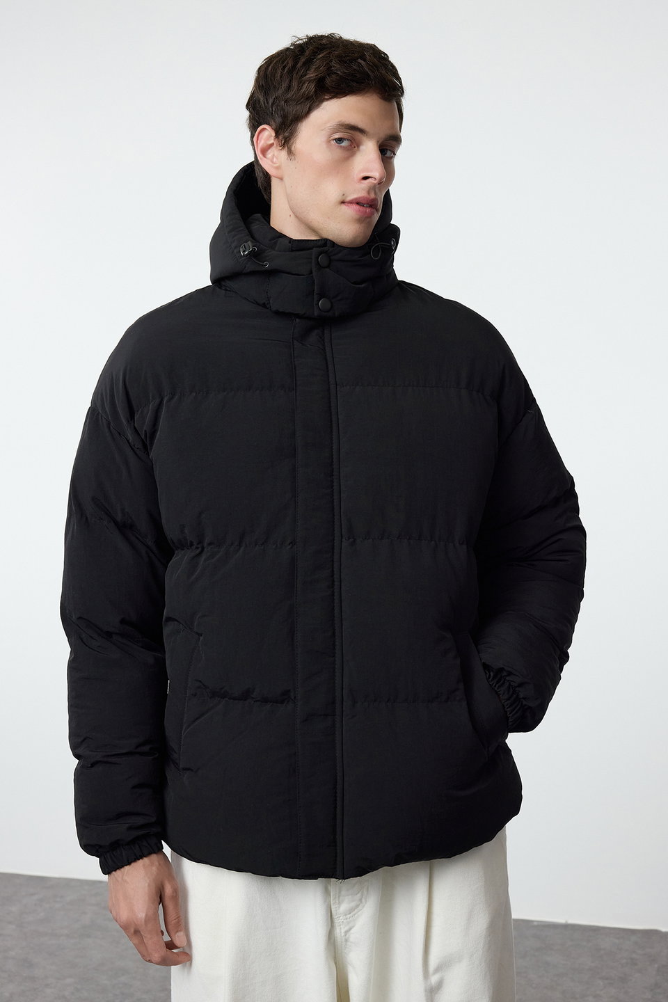 Men's Oversize Fit Hooded Taslan Winter Puffer Coat TMNAW25MO00005