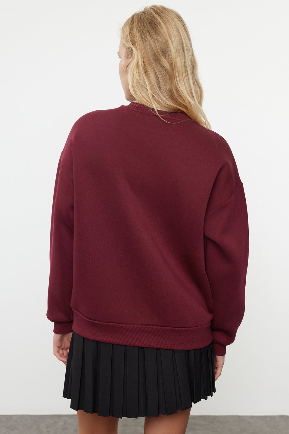 Oversize/Loose Cut Crew Neck Thick/Polar inside Knitted Sweatshirt TWOAW24SW00102