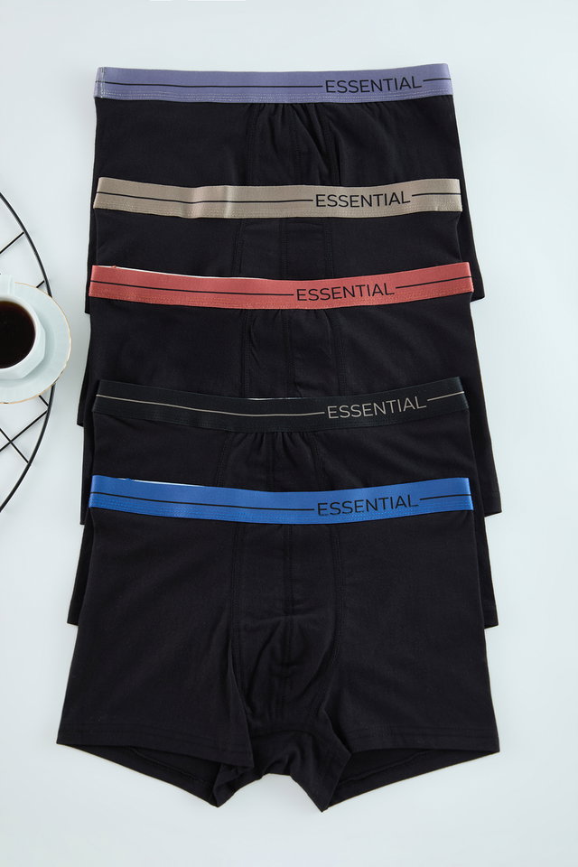 Black - Black 5-Pack Patterned/Plain Pack Boxer TMNAW25BX00006