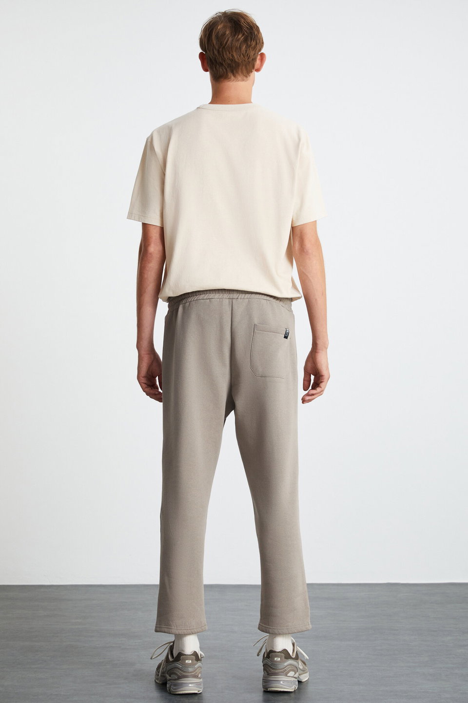 WENDER Men's 100% Organic Cotton 3 Thread Non-raised Elastic Waist Sweatpants