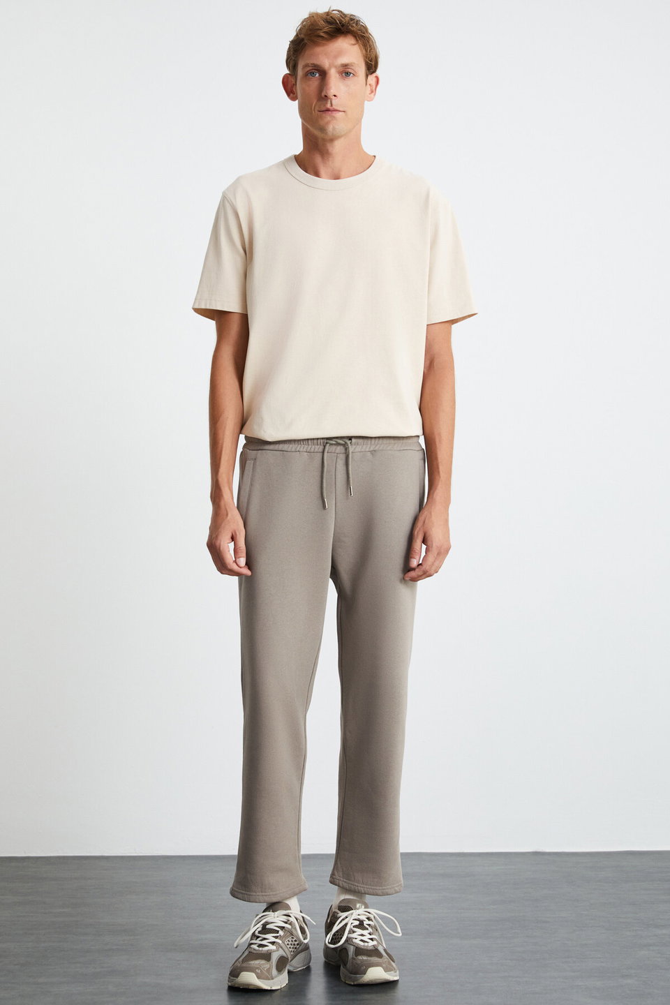WENDER Men's 100% Organic Cotton 3 Thread Non-raised Elastic Waist Sweatpants
