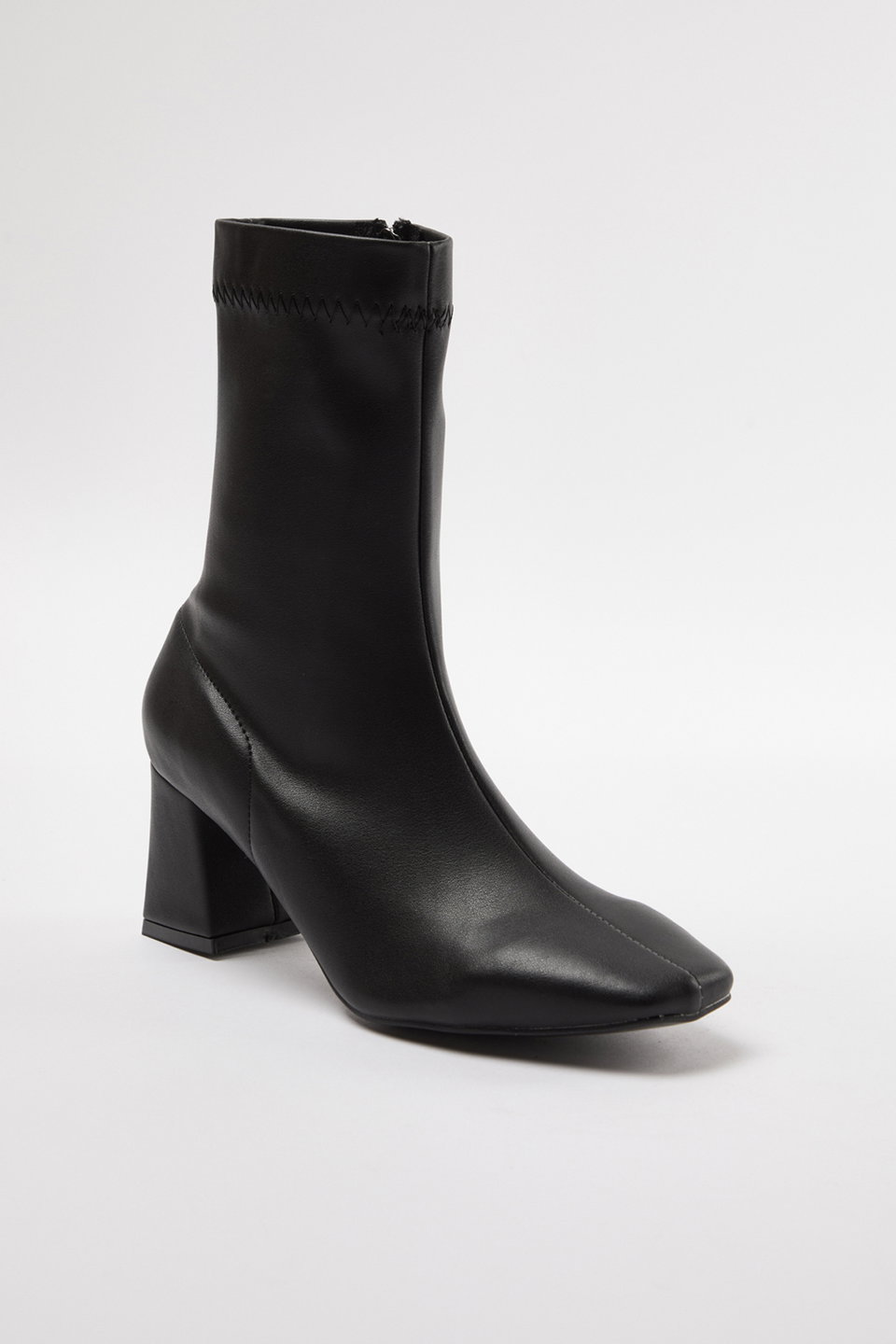 Stretch Zipper Women's Block Heel Boots TAKAW25BO00001