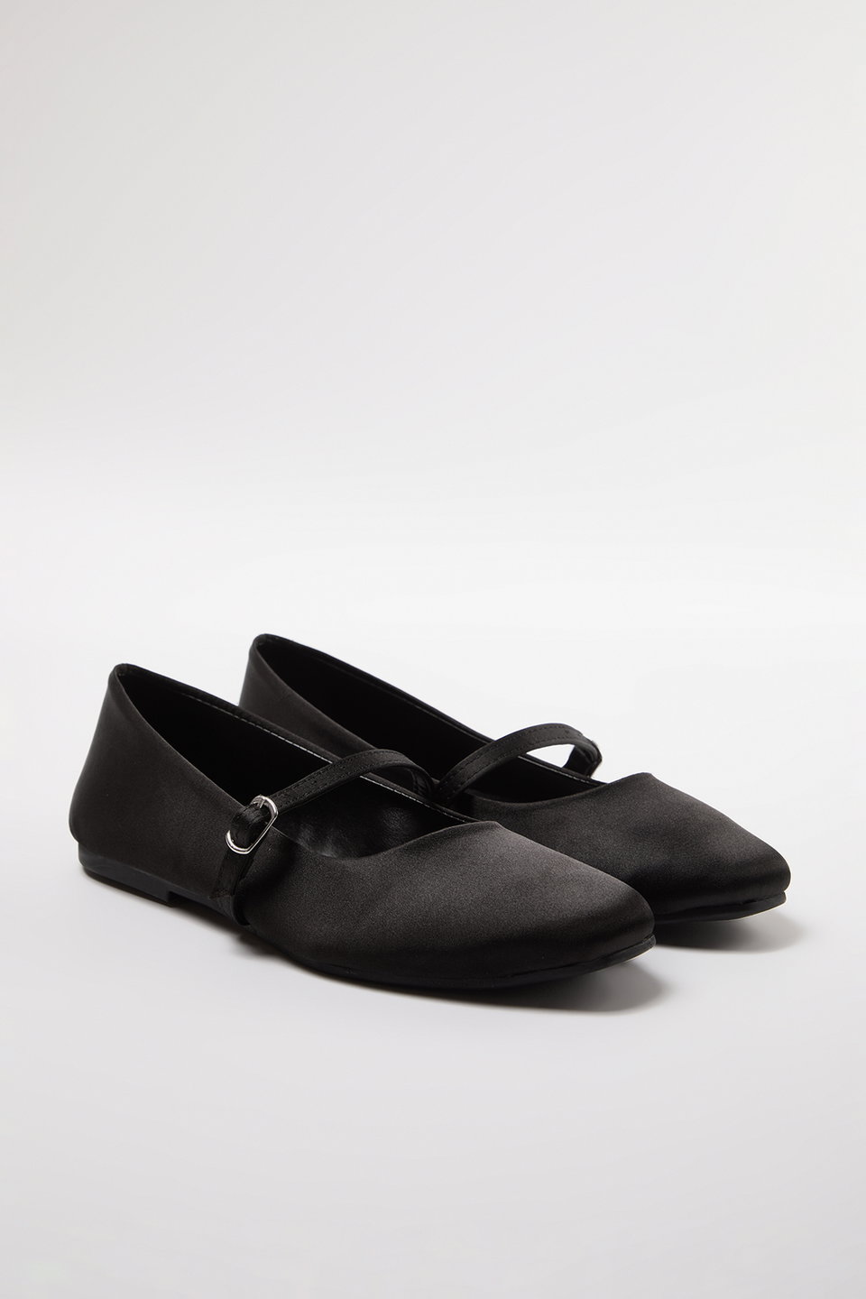 Satin Mary Jane Strappy Almond Toe Women's Ballerinas TAKAW25BE00005