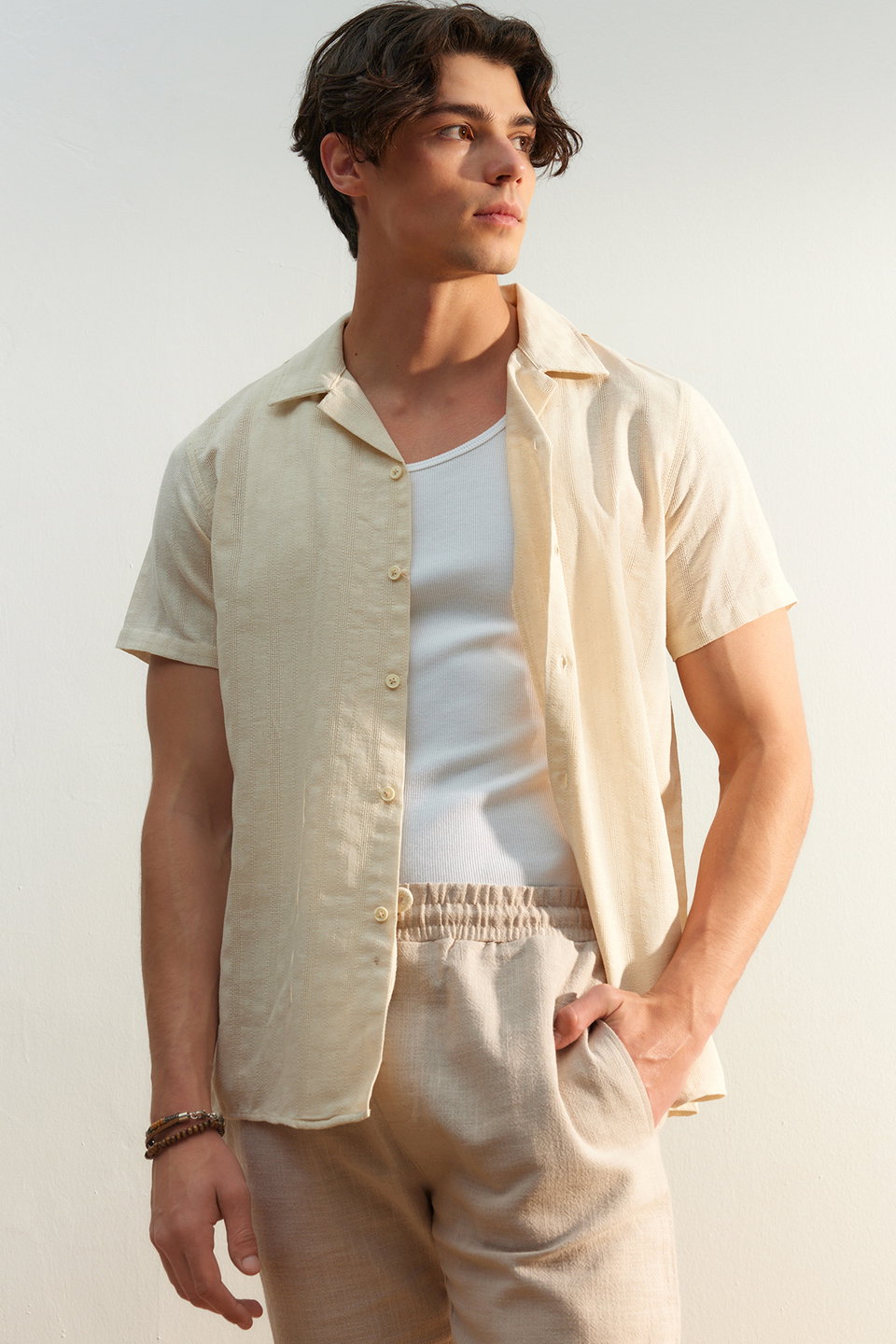 Regular Fit Textured Summer Linen Look TMNSS23GO00070