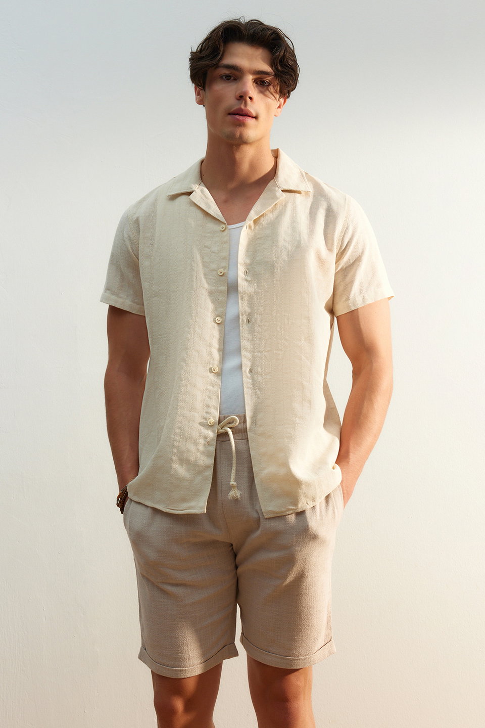 Regular Fit Textured Summer Linen Look TMNSS23GO00070
