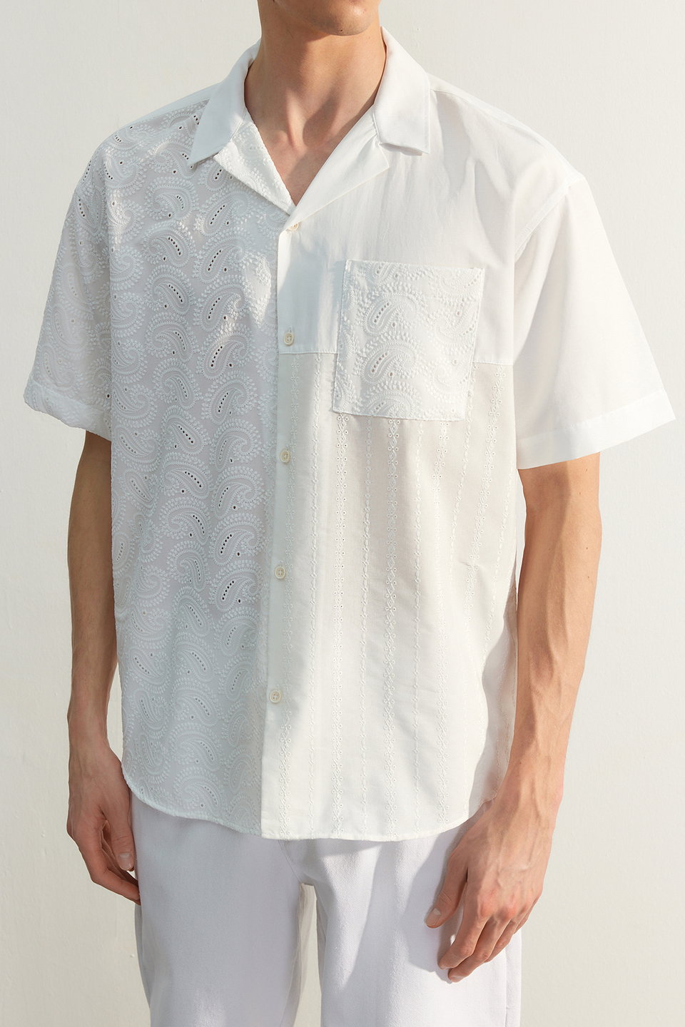 Limited Edition Oversize Embroidery Block Summer Shirt TMNSS23GO00135