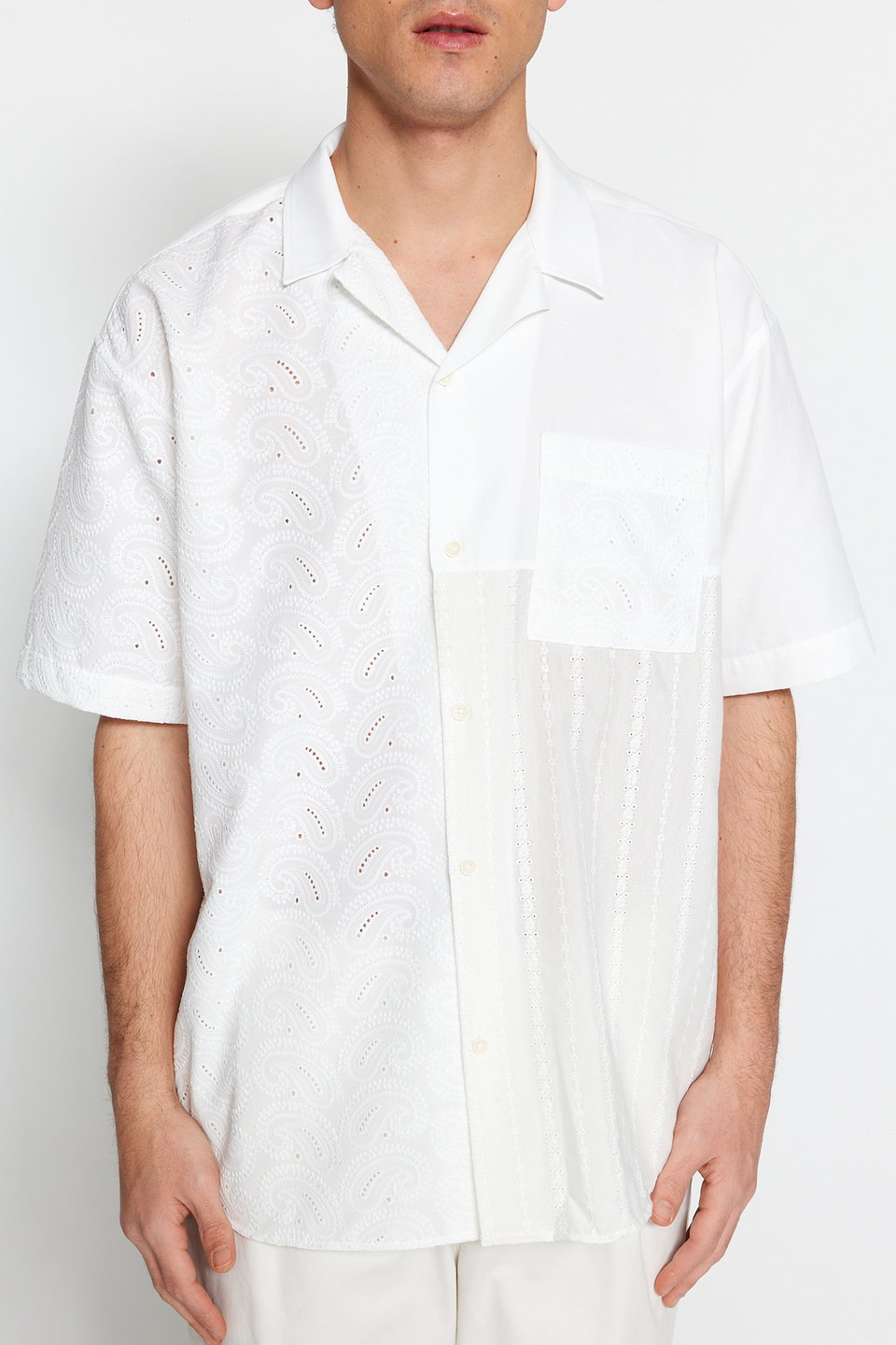 Limited Edition Oversize Embroidery Block Summer Shirt TMNSS23GO00135