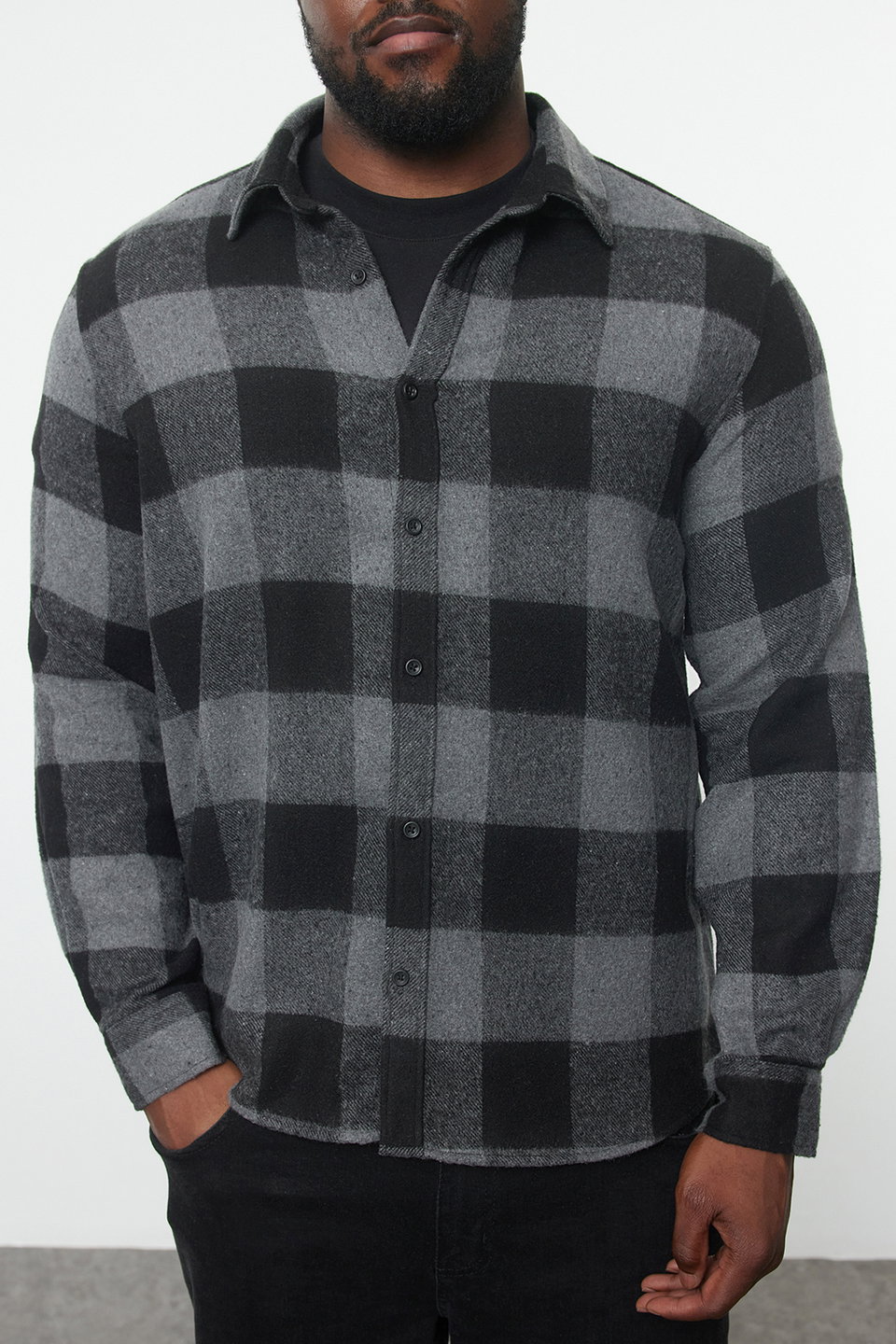 Plus Size Regular Fit Winter Plaid Lumberjack Shirt TMNAW25AX00008