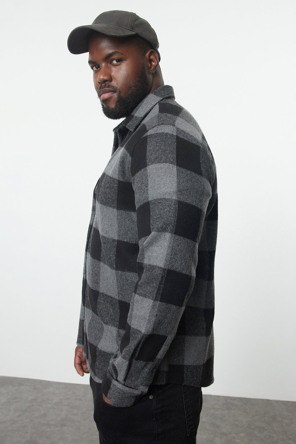 Plus Size Regular Fit Winter Plaid Lumberjack Shirt TMNAW25AX00008