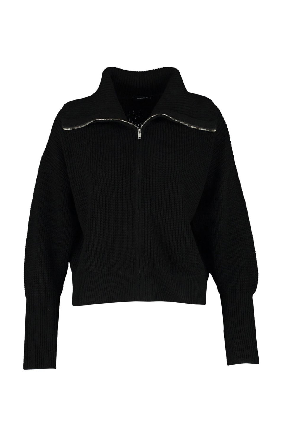 Turn-down Collar Zippered Knitwear Cardigan TBBAW25AV00009
