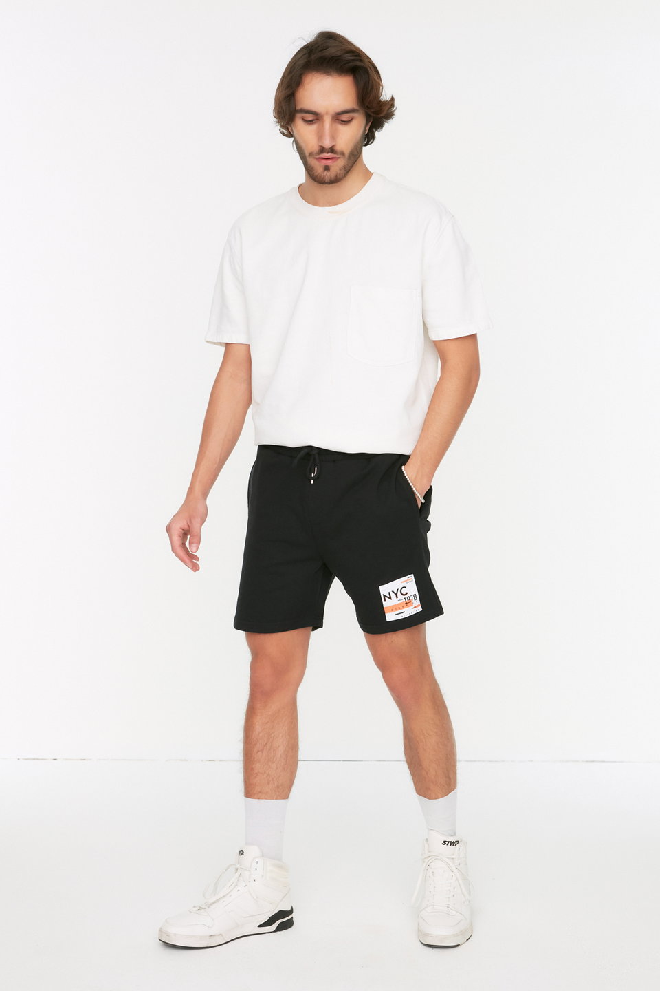 Regular Cut Medium Length City Printed Shorts TMNSS22SR0406