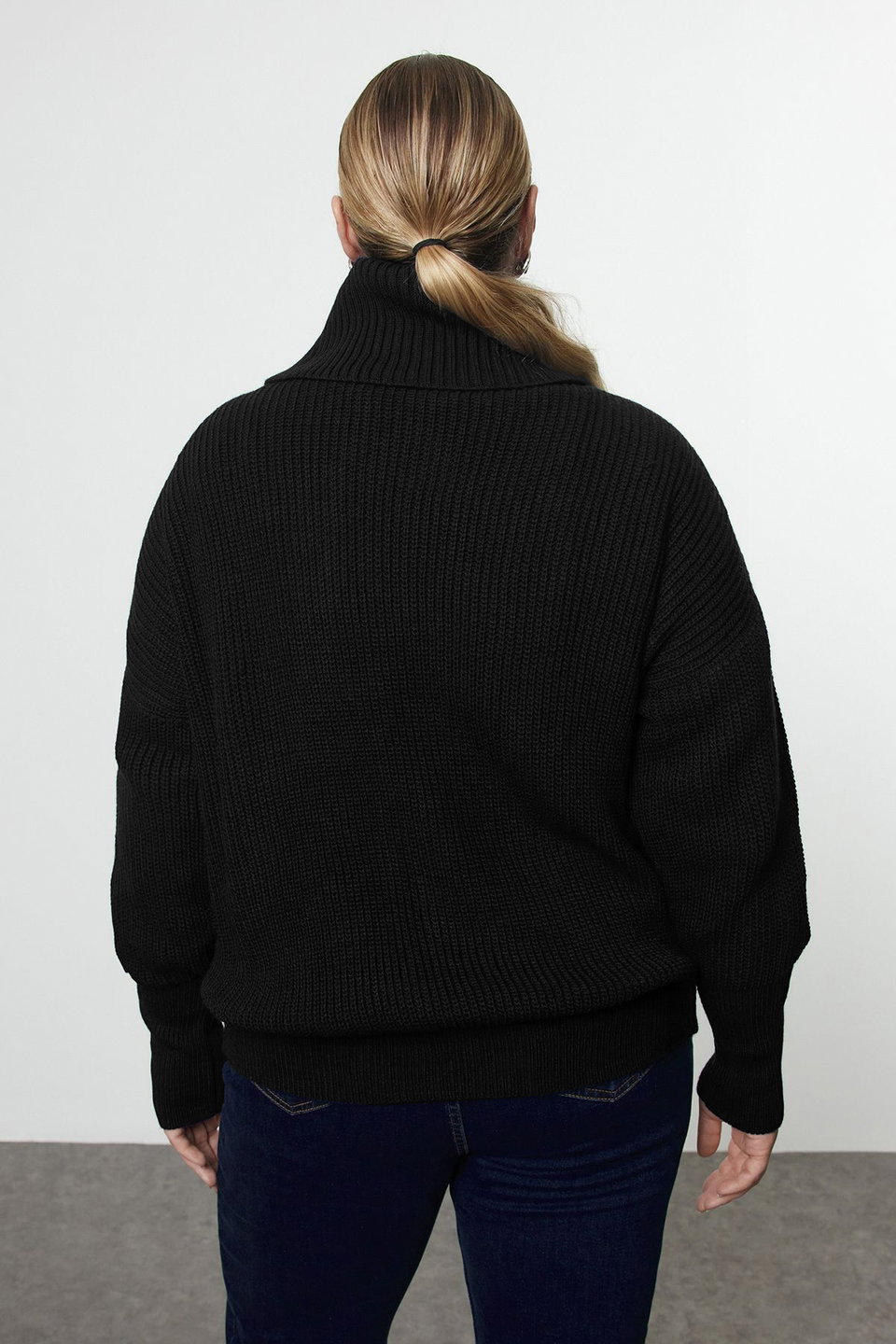 Turn-down Collar Zippered Knitwear Cardigan TBBAW25AV00009