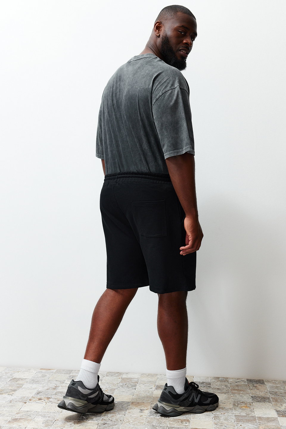 Plus Size Regular Cut Comfortable 100% Cotton Basic Shorts TMNSS24AP00001