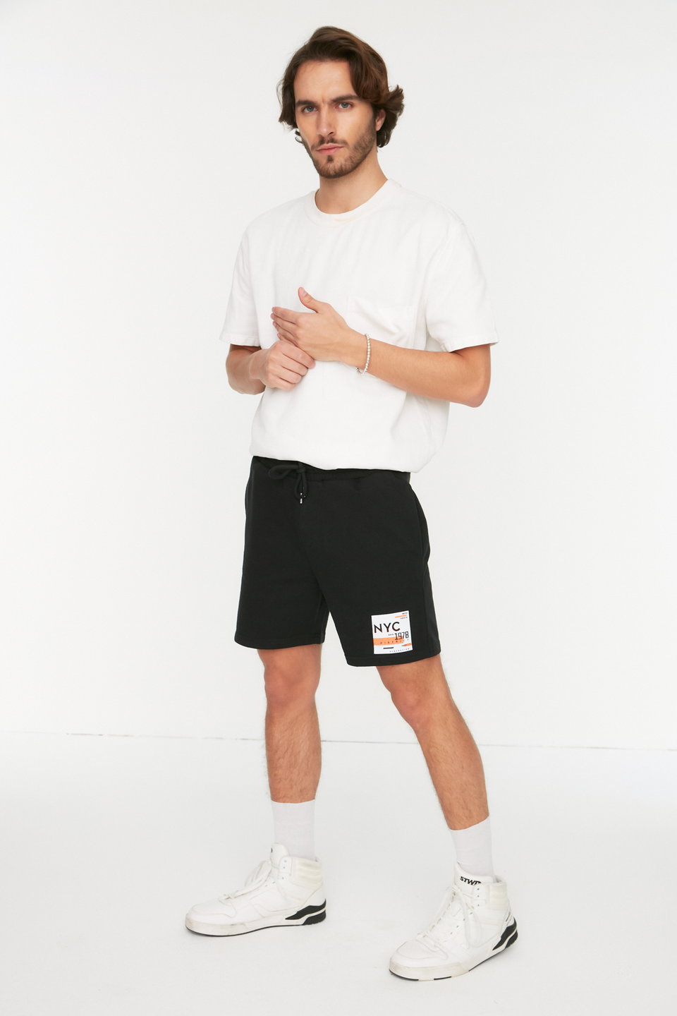 Regular Cut Medium Length City Printed Shorts TMNSS22SR0406