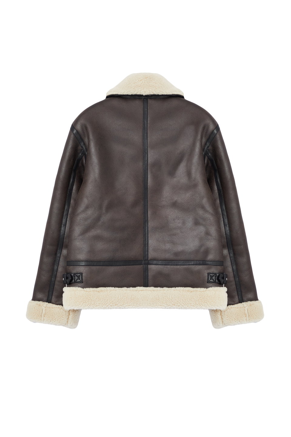 Regular Fit Belt Detailed Plush Faux Leather Biker Jacket Coat TWOAW25MO00000