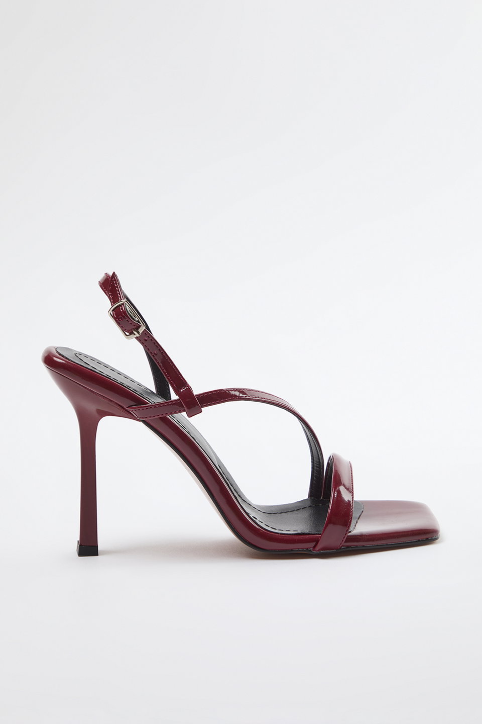 Patent Leather Strap Women's Heeled Sandals TAKSS24TO00002