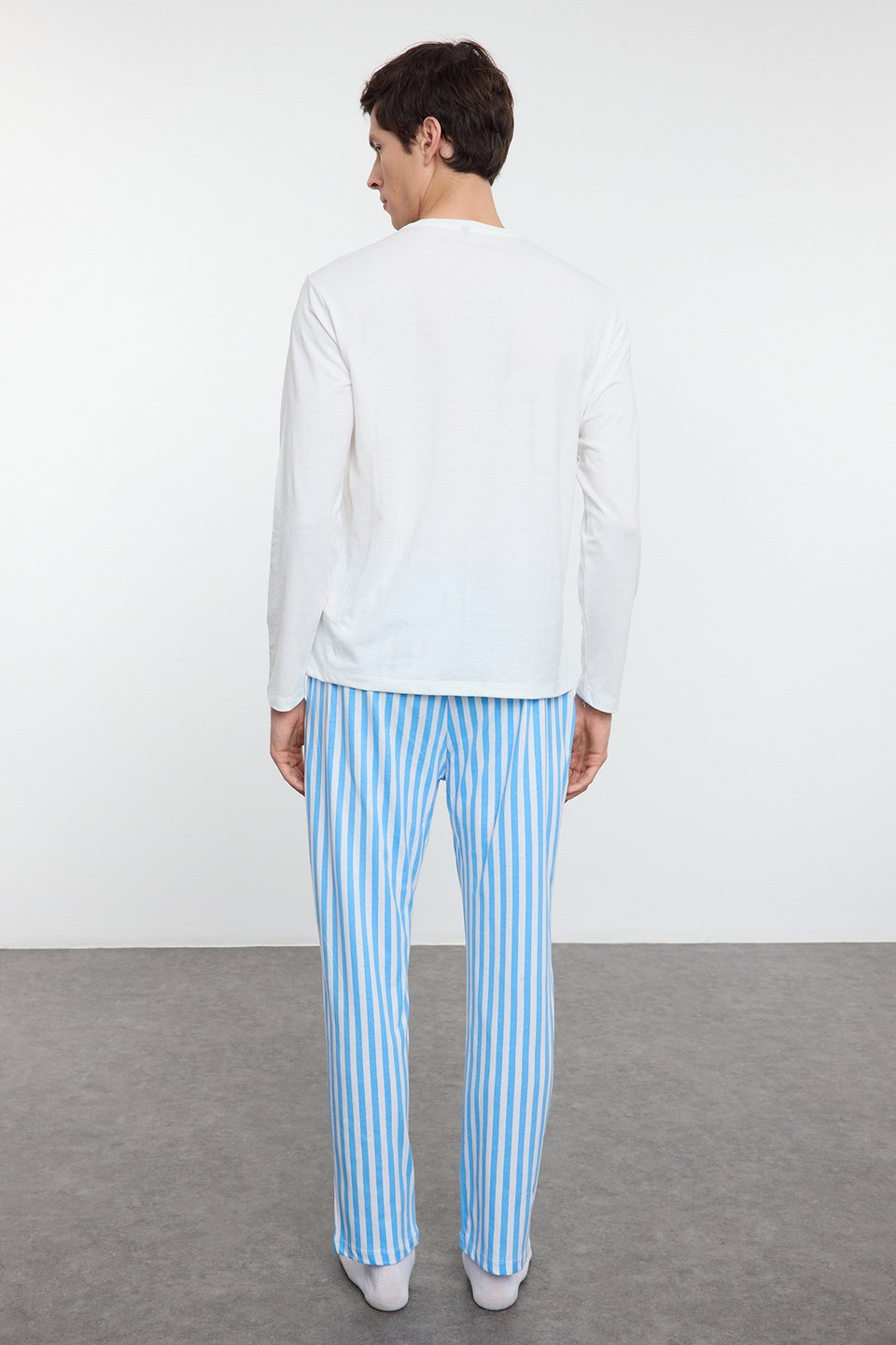 Regular Striped Couple/Double Knitted Pajama Set TMNAW25PT00049
