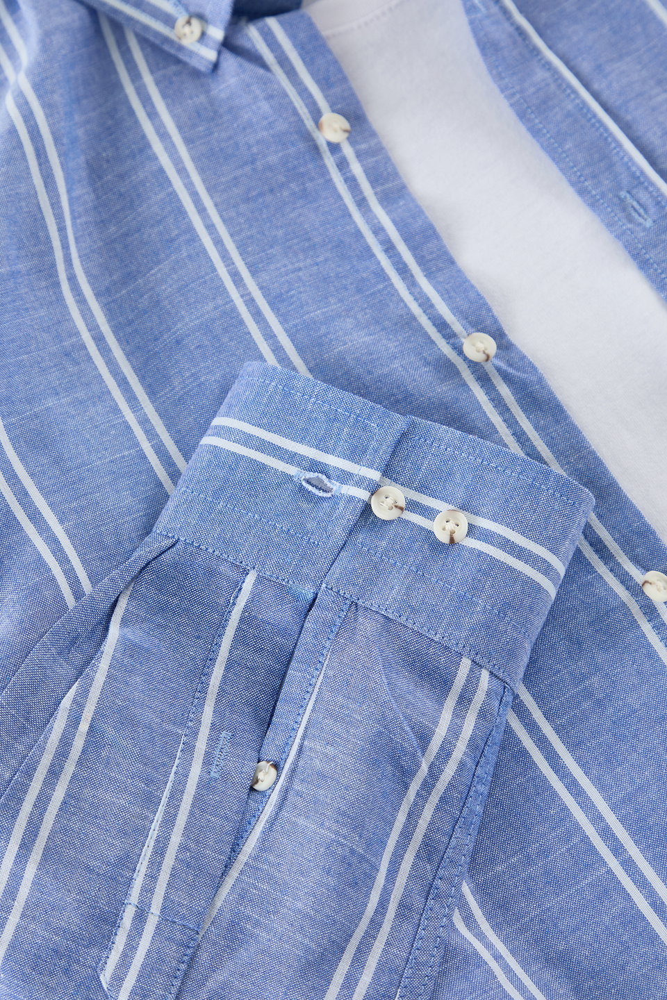 Slim Fit Button Collar Slim Striped Shirt TMNSS20GO0092