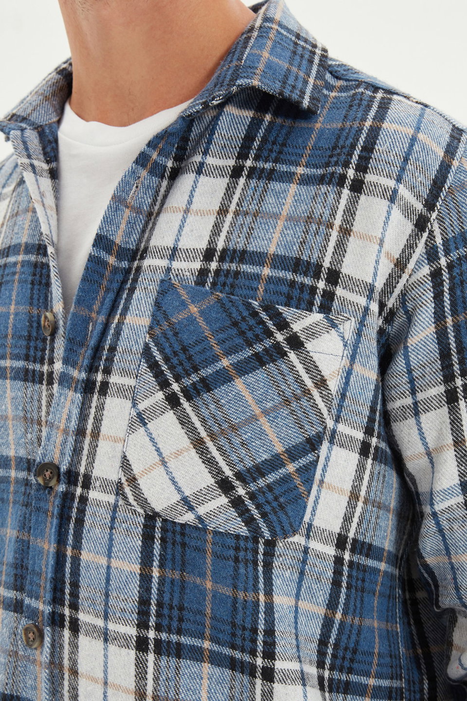Slim Fit Winter Checkered Plaid Lumberjack Shirt TMNAW22GO0090
