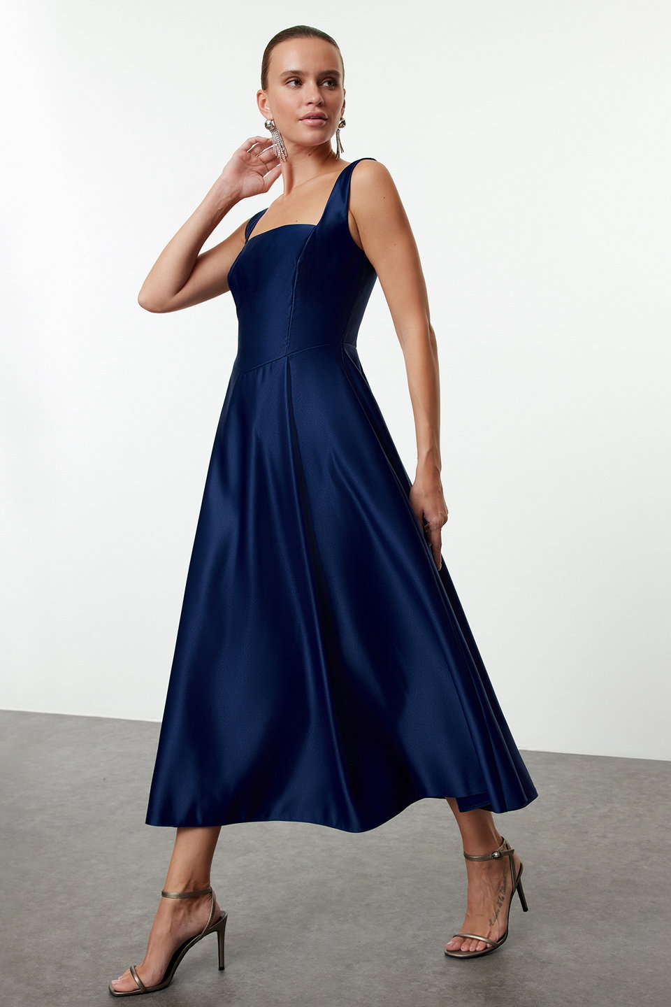 A-Line Satin Woven Elegant Evening Prom Dress TPRAW25EL00040