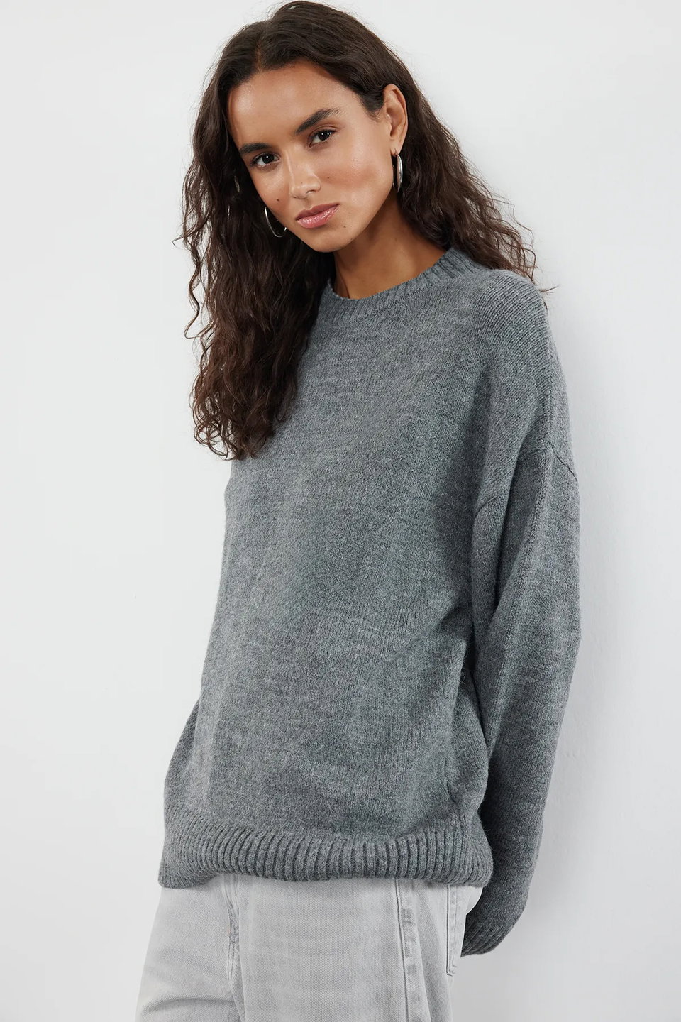 Wide Pattern Crew Neck Knitwear Sweater TWOAW25KZ00168