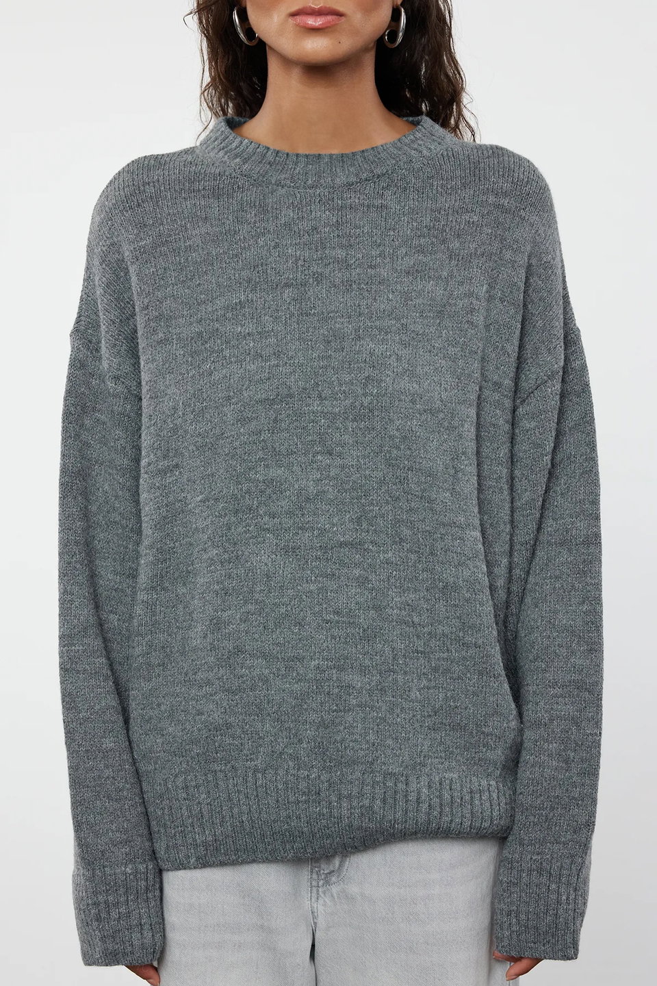 Wide Pattern Crew Neck Knitwear Sweater TWOAW25KZ00168