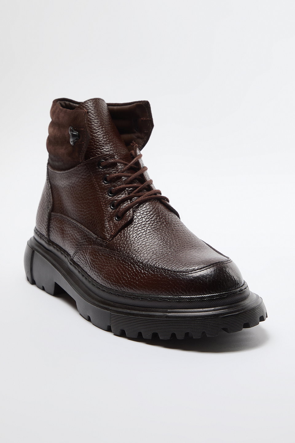 Genuine Leather Lace-Up Men's Boots TAKAW25BO00037