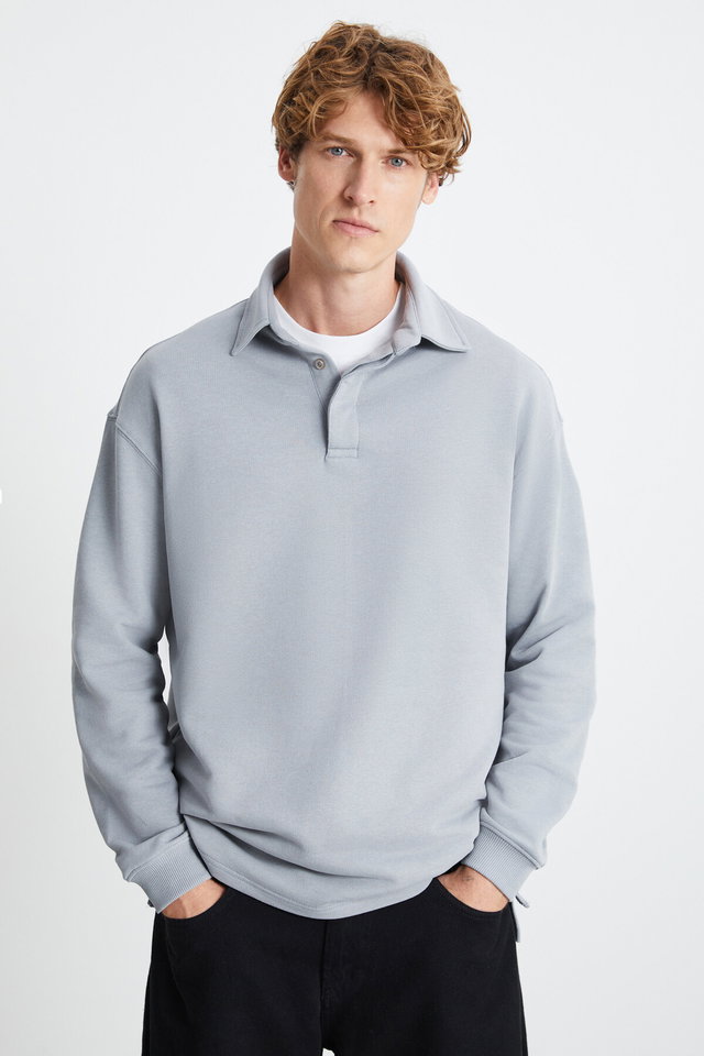 Light grey - BERNY Men's Navy Blue Sweatshirt