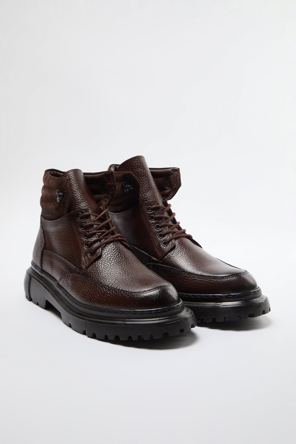 Genuine Leather Lace-Up Men's Boots TAKAW25BO00037