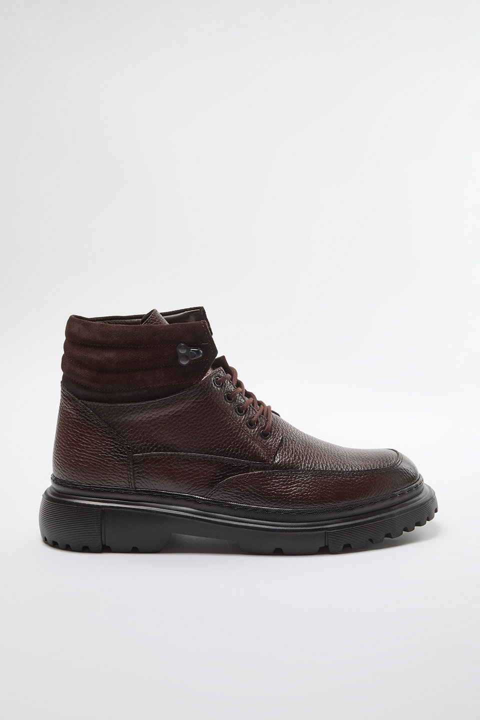 Genuine Leather Lace-Up Men's Boots TAKAW25BO00037