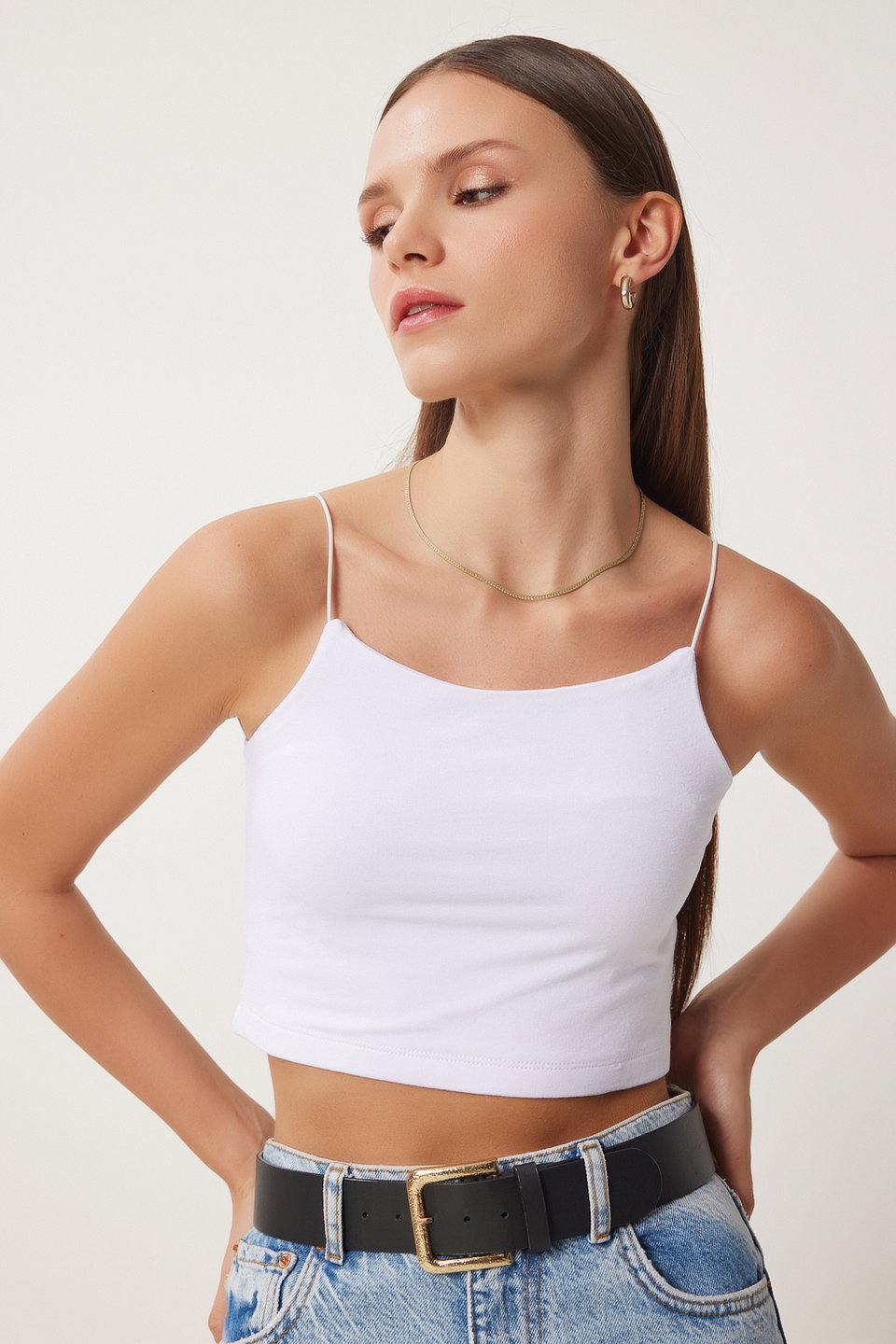 Women's Knitted Bustier with Straps Lİ00001