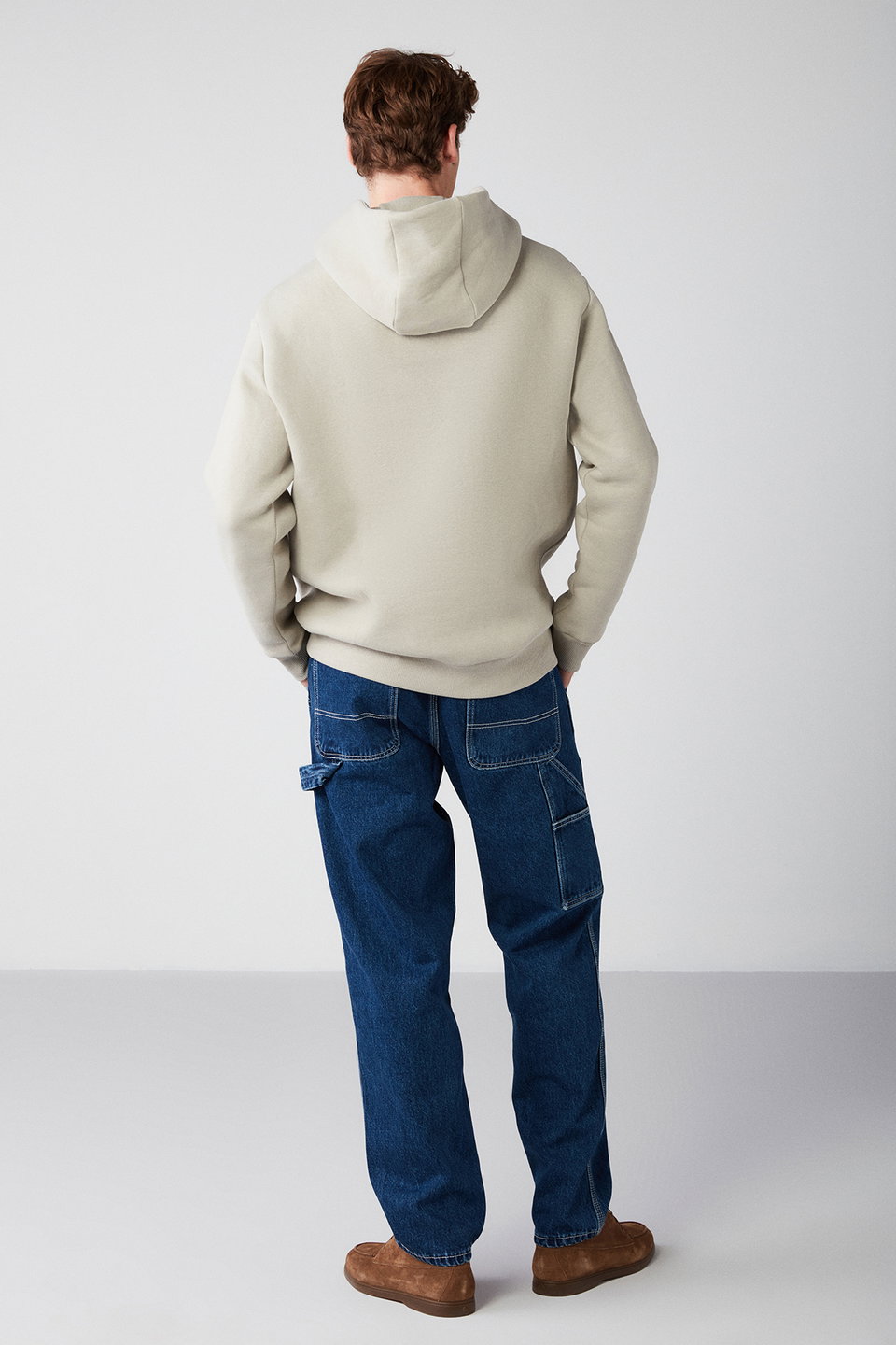 Mordred Men's Soft Fabric Knitted 3 Thread Oversize Hooded Kangaroo Pocket Sweatshirt