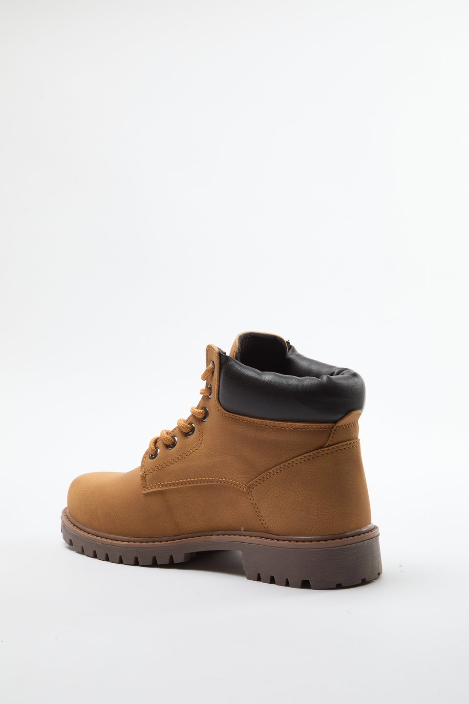 Camel Lace-Up Flat Men's Boots TAKAW25BO00042