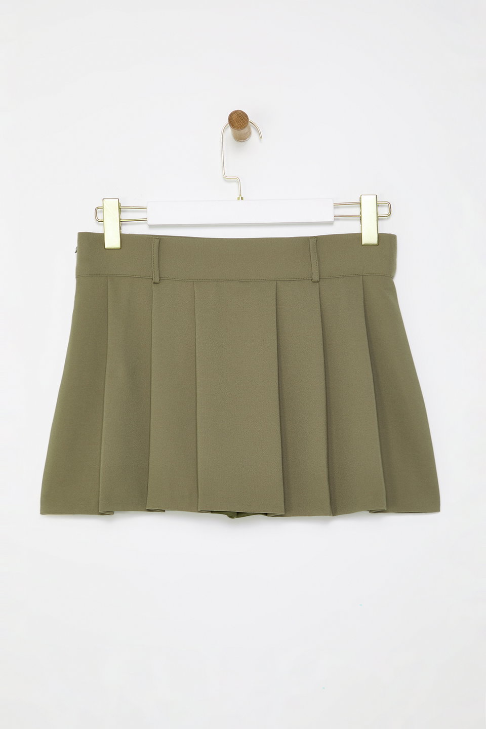Pleated Mid Waist Super Mini Woven Skirt Look Shorts TWOAW25SR00038