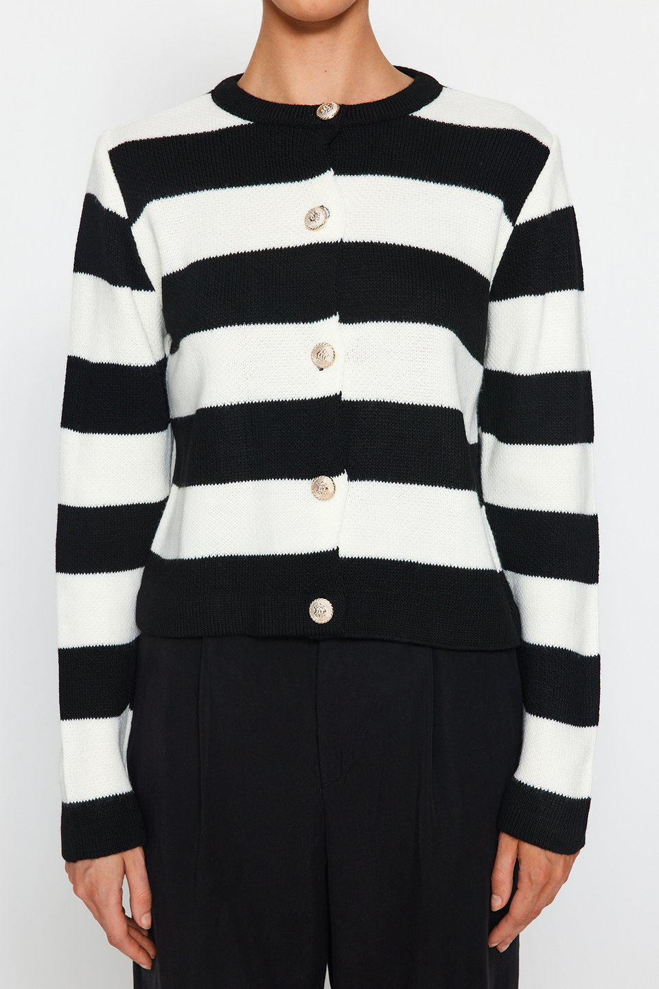 Striped Basic Jacket Look Knitwear Cardigan TWOAW24HI00091