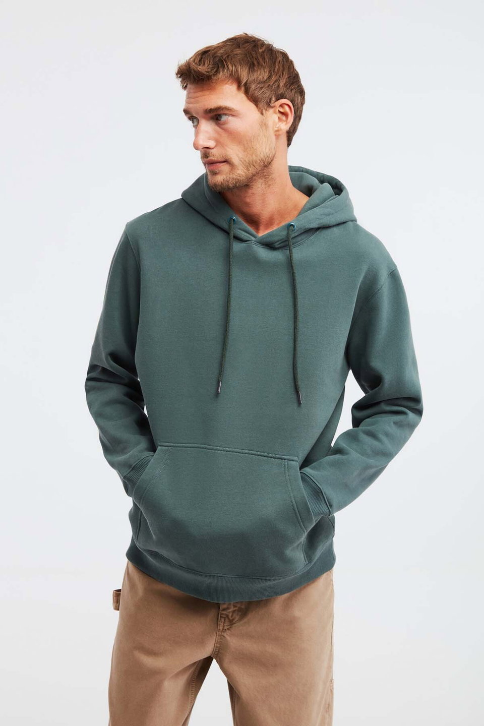 Jorge Men's Soft Hooded Organic Cotton Kangaroo Pocket Regular Sweatshirt