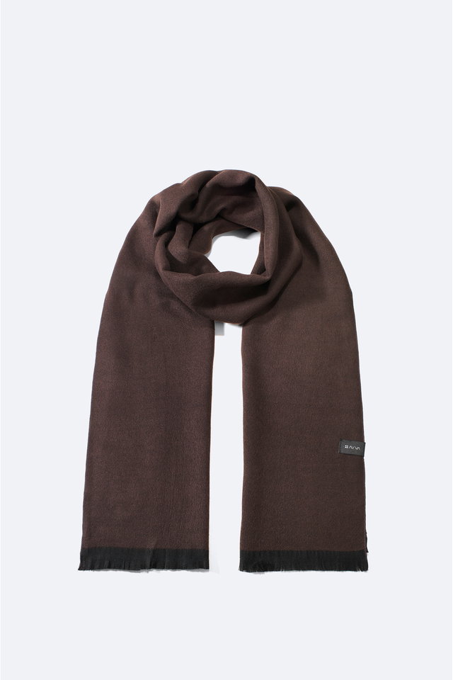 Coffee - Men's Brown Viscose Blend Tassel Shawl B009401