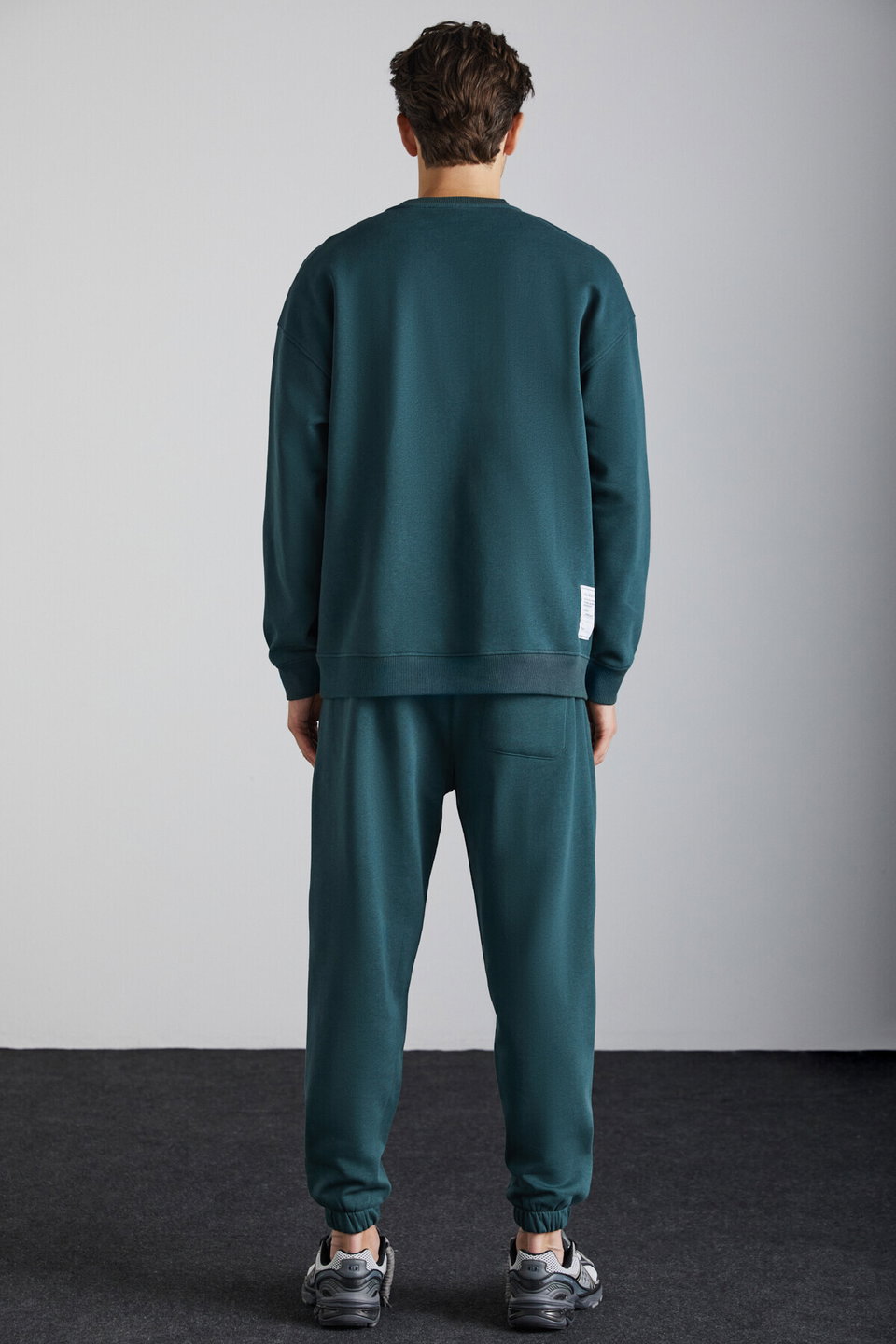 Kyoto Men's Organic Cotton Fleece Lined Wide Leg Elastic Jogger Sweatpants